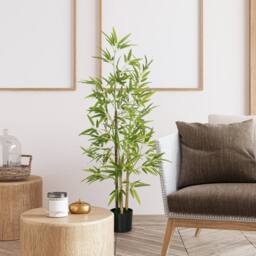 STILVORA Artificial Bamboo Tree 120 cm with Pot in Green - thumbnail 3