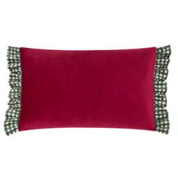 Furn Ditsy Bows Velvet Cushion in Red - Size: 30 cm x 50 cm - thumbnail 2