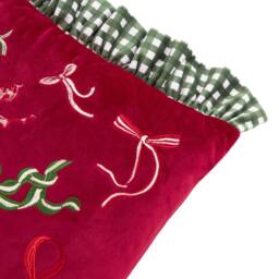 Furn Ditsy Bows Velvet Cushion in Red - Size: 30 cm x 50 cm - thumbnail 3