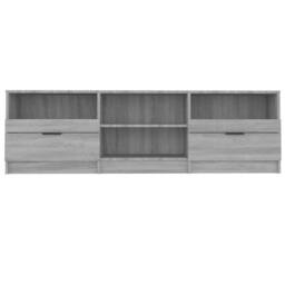 Berkfield Home TV Cabinet Grey Sonoma 150x33.5x45 cm Engineered Wood - thumbnail 4