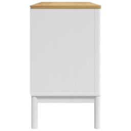 Berkfield Home Sideboard FLORO White 114x43x74 cm Solid Wood Pine - Size: 114 x 43 x 74 cm - thumbnail 6