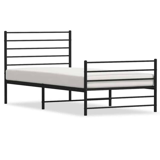Berkfield Home Metal Bed Frame with Headboard & Footboard Black 80x200 cm - image 1