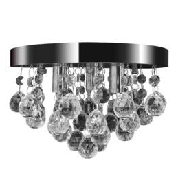 Berkfield Home Pendant Ceiling Lamp Crystal Design Chandelier Chrome in Silver