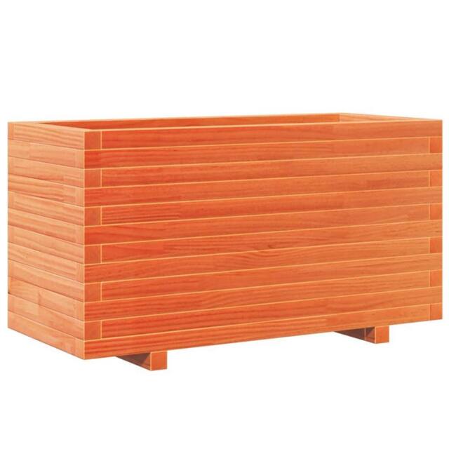 Berkfield Home Garden Planter Wax Brown 90x40x49.5 cm Solid Wood Pine - image 1