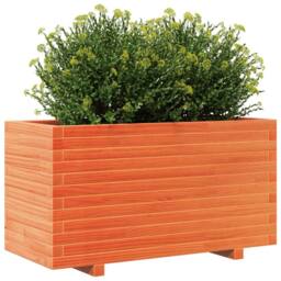 Berkfield Home Garden Planter Wax Brown 90x40x49.5 cm Solid Wood Pine - thumbnail 4
