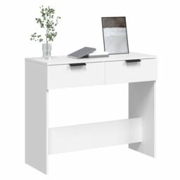 Berkfield Home Decorative Console Table White 90x36x75 cm Engineered Wood - Size: 90 x 36 x 75 cm - thumbnail 4