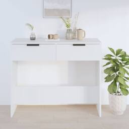 Berkfield Home Decorative Console Table White 90x36x75 cm Engineered Wood - Size: 90 x 36 x 75 cm