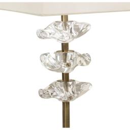 Netlighting Akira Table Lamp 2 Light E27 Antique Brass With Cream Shade - thumbnail 5
