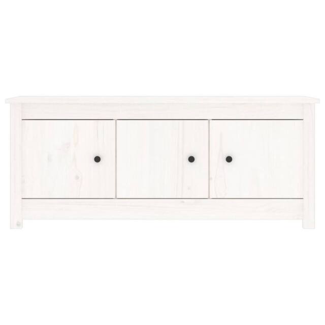 Berkfield Home Shoe Cabinet White 110x38x45.5 cm Solid Wood Pine - image 1
