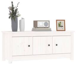 Berkfield Home Shoe Cabinet White 110x38x45.5 cm Solid Wood Pine - thumbnail 8