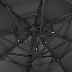 Berkfield Home 4-Tier Parasol with Aluminium Pole Anthracite 3x3 m in Black - thumbnail 6