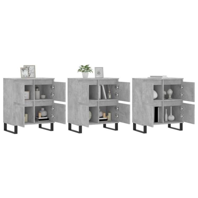 Berkfield Home Sideboards 3 pcs Concrete Grey Engineered Wood - image 1