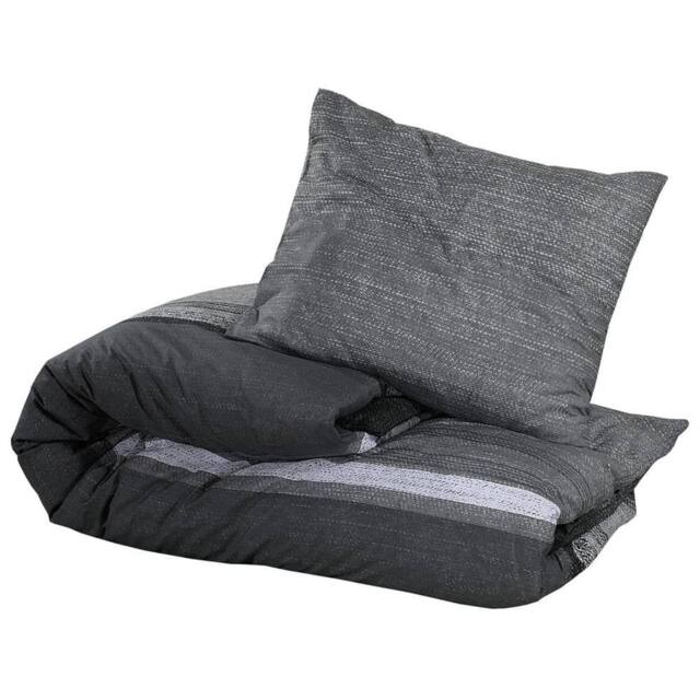 Berkfield Home Elegant Duvet Cover Set Dark Grey 140x200 cm Cotton - image 1