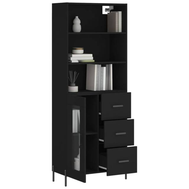Berkfield Home Highboard Black 69.5x34x180 cm Engineered Wood - image 1