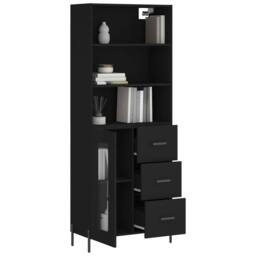 Berkfield Home Highboard Black 69.5x34x180 cm Engineered Wood - thumbnail 1