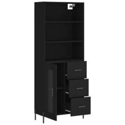 Berkfield Home Highboard Black 69.5x34x180 cm Engineered Wood - thumbnail 4