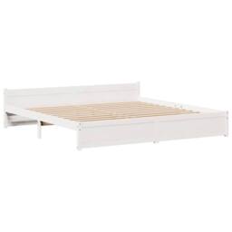 Berkfield Home Beautiful Bed Frame with Headboard without Mattress White 180x200 - Size: Super King - thumbnail 5