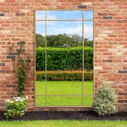 "MirrorOutlet Gold Contemporary Wall & Leaner Garden Mirror 79""x 47"" 200x120cm - Size: 1 Pack" - thumbnail 6