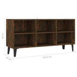 Berkfield Home TV Cabinet with Metal Legs Smoked Oak 103.5x30x50 cm in Brown - thumbnail 6