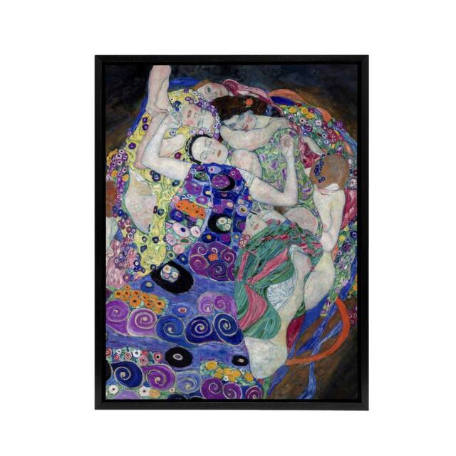 "Artery8 The Virgin Maiden Colourful Painting Framed Canvas Wall Art Print Klimt - Size: W12"" x H16""" - image 1
