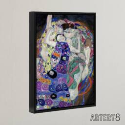 "Artery8 The Virgin Maiden Colourful Painting Framed Canvas Wall Art Print Klimt - Size: W12"" x H16""" - thumbnail 2