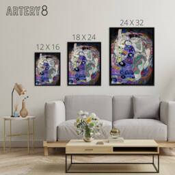 "Artery8 The Virgin Maiden Colourful Painting Framed Canvas Wall Art Print Klimt - Size: W12"" x H16""" - thumbnail 4