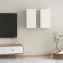 Berkfield Home TV Cabinets 2 pcs White 30.5x30x60 cm Engineered Wood - thumbnail 1