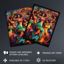 "Artery8 Wall Art Print Latino South America Colourful Bright Bold Painting Rhythm Body Energy Theatre Arts Artwork Poster - Size: W24"" x H32""" - thumbnail 2