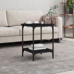 Berkfield Home Coffee Table Black 40x40x55 cm Engineered Wood - Size: 40 x 40 x 55 cm - thumbnail 1