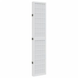 Berkfield Home Room Divider 5 Panels White Solid Wood Paulownia - thumbnail 5