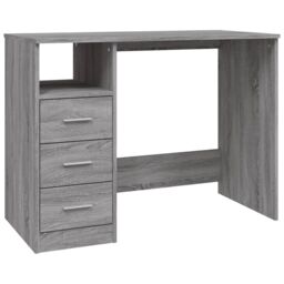 Berkfield Home Desk with Drawers Grey Sonoma 102x50x76 cm Engineered Wood - Size: 102 x 50 x 76 cm - thumbnail 2
