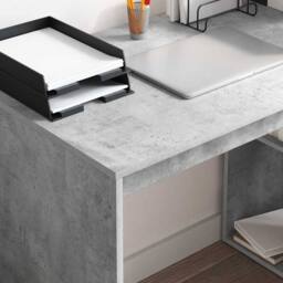 Berkfield Home Writing Desk Concrete Grey Engineered wood with a concrete finish - thumbnail 4