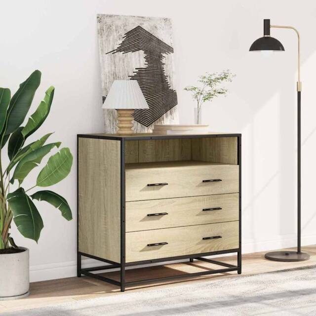 Berkfield Home Elegant Drawer Cabinet Sonoma Oak 70x41x70 cm Engineered Wood in Natural - Size: 70 x 41 x 70 cm - image 1