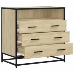 Berkfield Home Elegant Drawer Cabinet Sonoma Oak 70x41x70 cm Engineered Wood in Natural - Size: 70 x 41 x 70 cm - thumbnail 5