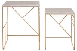 Orsina Stunning Design Set Of 2 Square Side Tables, Elegant Side Tables For Livingroom, Functional Bedside Table in White - thumbnail 1