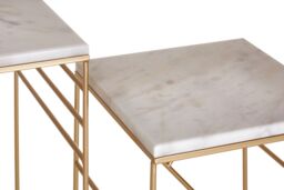 Orsina Stunning Design Set Of 2 Square Side Tables, Elegant Side Tables For Livingroom, Functional Bedside Table in White - thumbnail 4