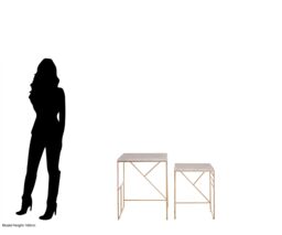 Orsina Stunning Design Set Of 2 Square Side Tables, Elegant Side Tables For Livingroom, Functional Bedside Table in White - thumbnail 6