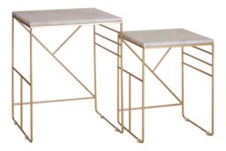 Orsina Stunning Design Set Of 2 Square Side Tables, Elegant Side Tables For Livingroom, Functional Bedside Table in White - thumbnail 2