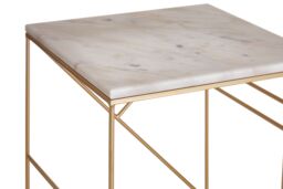 Orsina Stunning Design Set Of 2 Square Side Tables, Elegant Side Tables For Livingroom, Functional Bedside Table in White - thumbnail 3