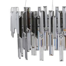 Pagazzi Onega 3 Light Chrome & Smoked Glass Pendant Ceiling Light in Silver - thumbnail 5