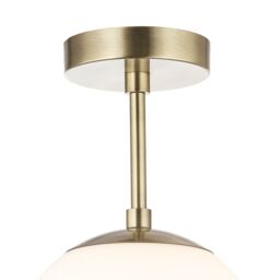 Happy Homewares Traditional Glass Globe IP44 Bathroom Ceiling Light Fixture in Metallic Gold - thumbnail 4