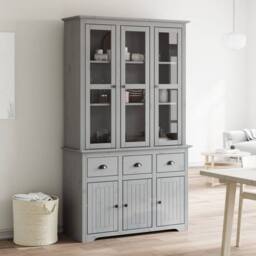 "Berkfield Home Highborad ""BODO"" Grey 115.5x43x200.5 cm Solid Wood Pine" - thumbnail 2
