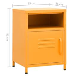 Berkfield Home Nightstand Mustard Yellow 35x35x51 cm Steel - Size: 35 x 35 x 51 cm - thumbnail 9