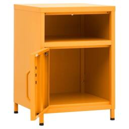 Berkfield Home Nightstand Mustard Yellow 35x35x51 cm Steel - Size: 35 x 35 x 51 cm - thumbnail 6