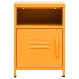 Berkfield Home Nightstand Mustard Yellow 35x35x51 cm Steel - Size: 35 x 35 x 51 cm - thumbnail 1