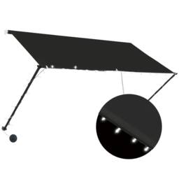 Berkfield Home Retractable Awning with LED 250x150 cm Anthracite in Black - thumbnail 1
