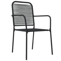 Berkfield Home 5 Piece Garden Dining Set Black Cotton Rope & Steel - thumbnail 5