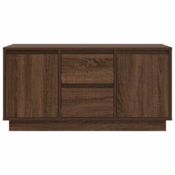 Berkfield Home TV Cabinet with LED Lights Brown Oak 100x41x50 cm - Size: 100 x 41 x 50 cm - thumbnail 7
