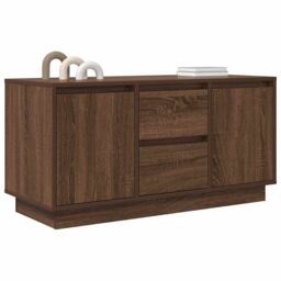 Berkfield Home TV Cabinet with LED Lights Brown Oak 100x41x50 cm - Size: 100 x 41 x 50 cm - thumbnail 5
