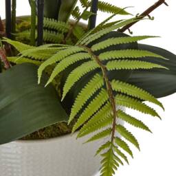 Lemon Pavilion Furniture and Decor Large Orchid in Pot - Plastic/Ceramic - L60 x W65 x H76 cm - White - thumbnail 3